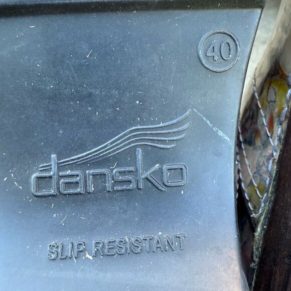 Dansko XP Floral Watercolor Leather Slip on Clog Shoes Women's EU 40 9-9.5 - Picture 9 of 13